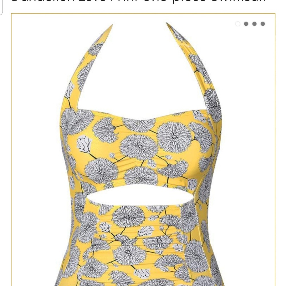 NWT Cupshe Yellow Floral Cheeky One Piece SZ M
